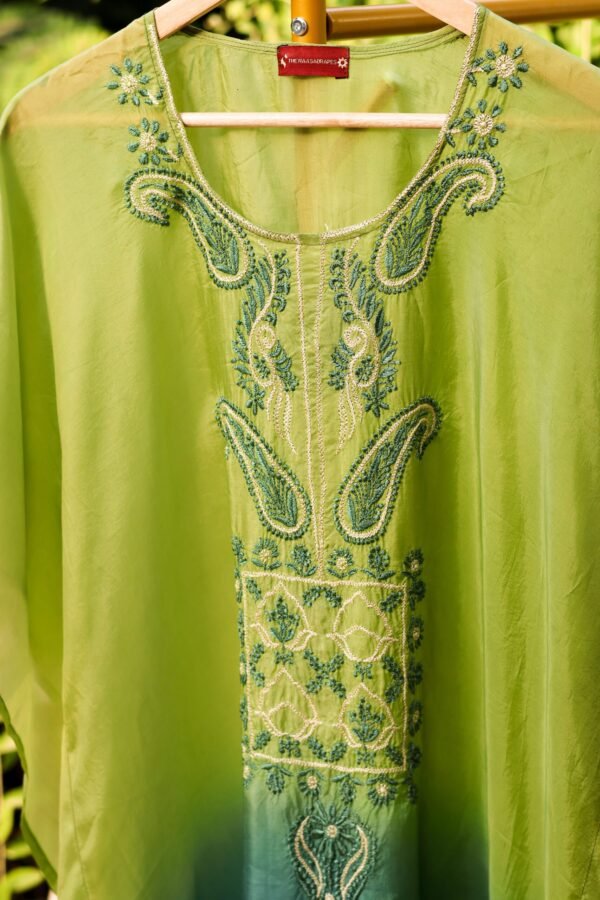 Satin Chikankari Kaftan