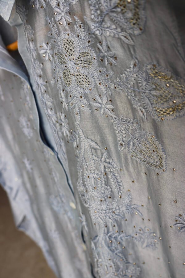 Pure Chanderi Semi-Stitched Women’s Shirt.