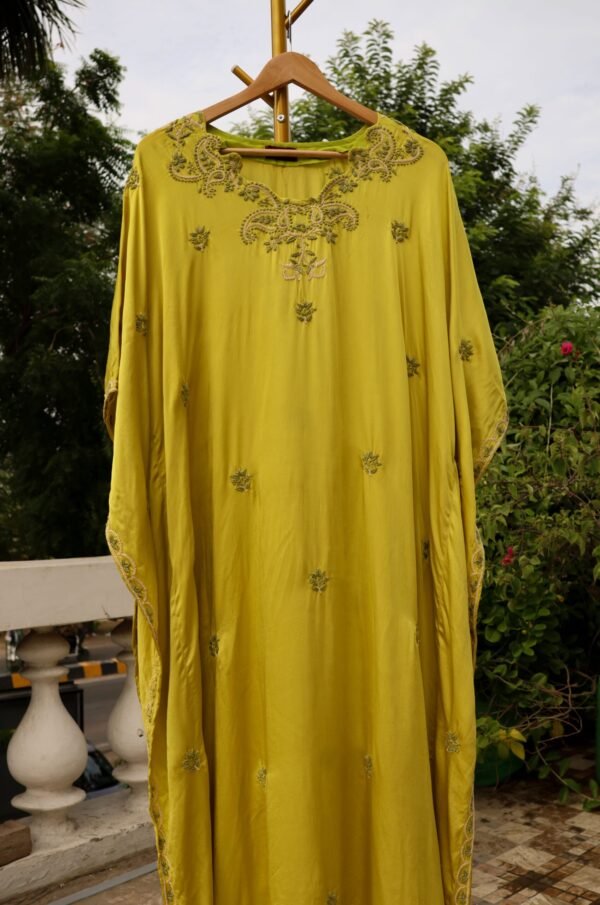 Satin Chikankari Kaftan