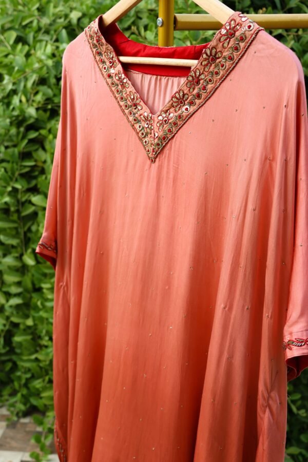 Satin Chikankari Kaftan