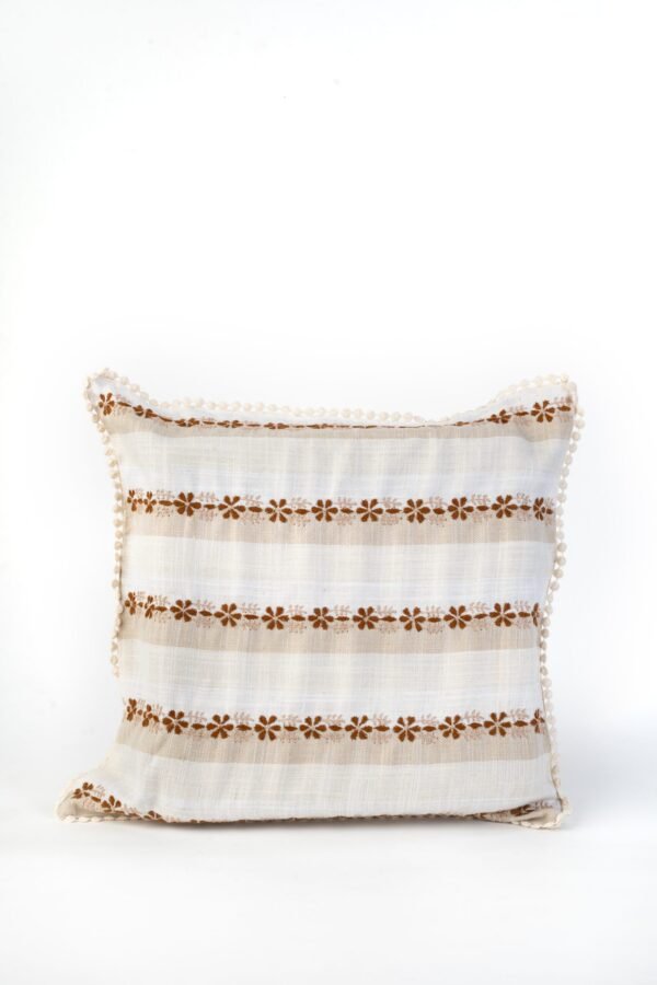 Set of 4 Linen Chikankari Cushion Covers