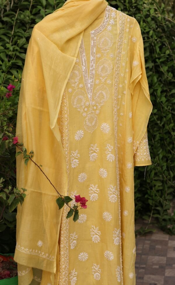 Pure Mul-Chanderi A-Line Kalidar Suit