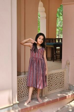 3 Pure Cotton Angrakha-Styled Frock for Girls
