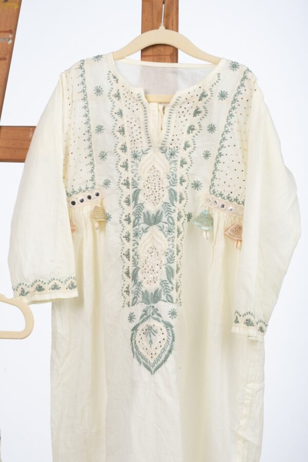 Pure Cotton Frock-Style Kurta and Pant Set for Girls - Image 9