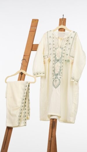 Pure Cotton Frock-Style Kurta and Pant Set for Girls