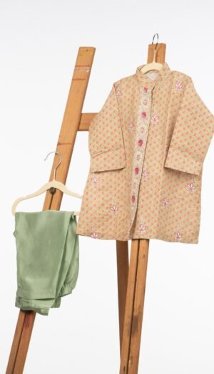 Modal Silk Cord Set for Girls with Chikankari on Shirt Along with Embellishments