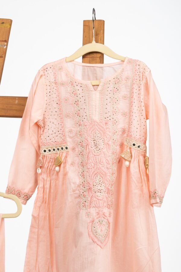 Pure Cotton Frock-Style Kurta and Pant Set for Girls - Image 13