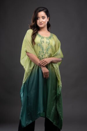 Pure Silk Ombre with Silk Chikankari