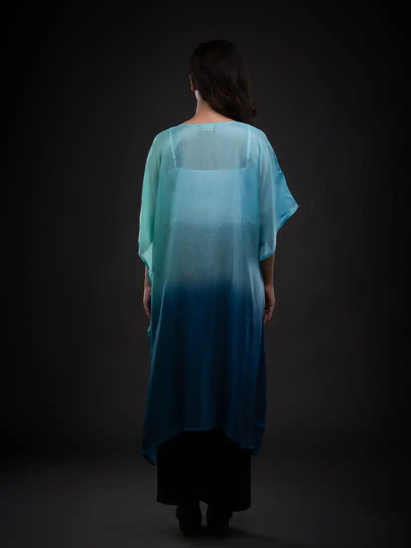 Embellished Embroidered Batwing Sleeve Kaftan Dress - Image 4