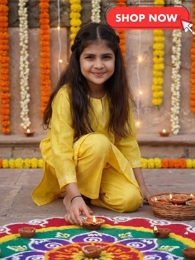 Girls Paisley Kurti with Trousers