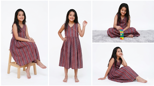 Pure Cotton Angrakha-Styled Frock for Girls