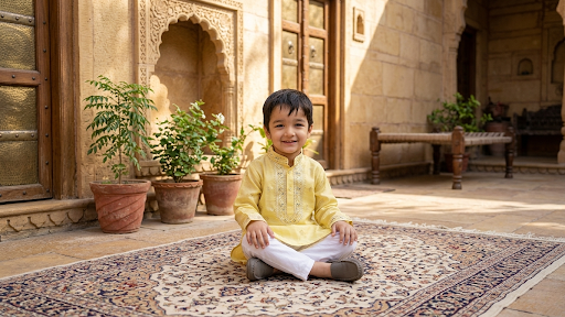 Zari Chanderi Boys Kurta set